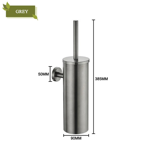 Wall-mounted stainless steel toilet brush holder for cleaning and storage - vue 11 sur 12