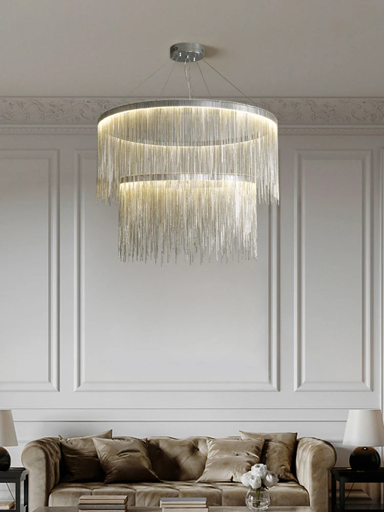 Minimalist design pendant light with tassel for modern interiors - vue 3 sur 14
