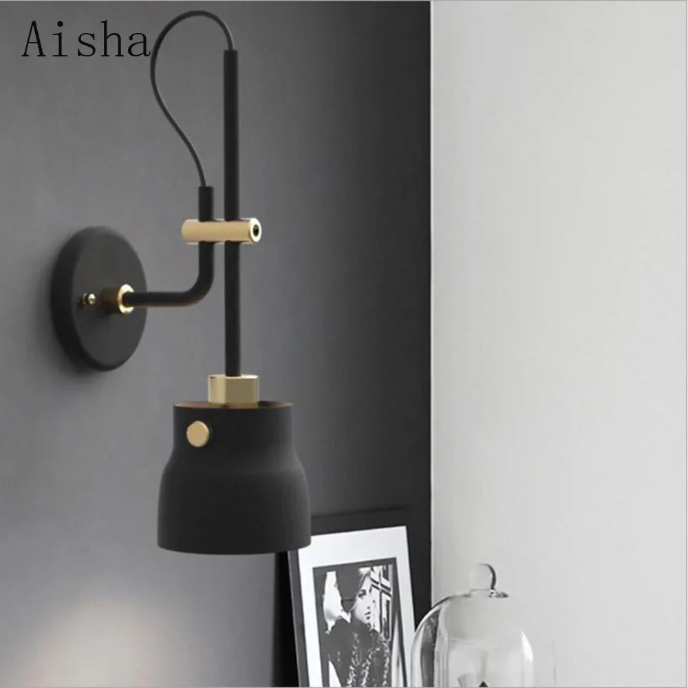 Adjustable industrial LED wall light for night reading