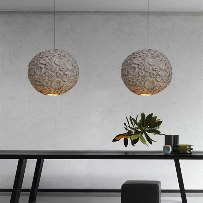 Japanese Wabi Sabi Style Chandelier Living Room Lamp Dining Room Coffe Store Planet Designer Gray Pendant Lamps Loft Decor Light