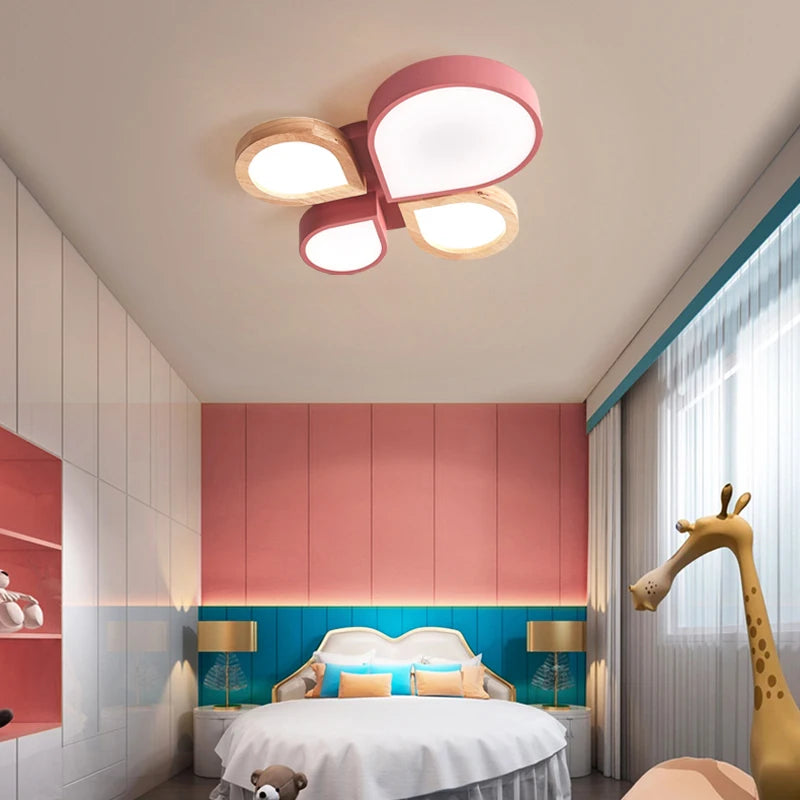 Nordic romantic wood art modern LED chandelier - vue 3 sur 8