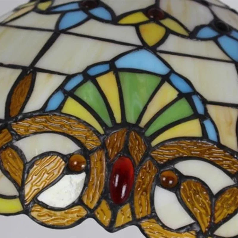 Decorative nordic style handmade Tiffany glass pendant light peacock design - vue 5 sur 10