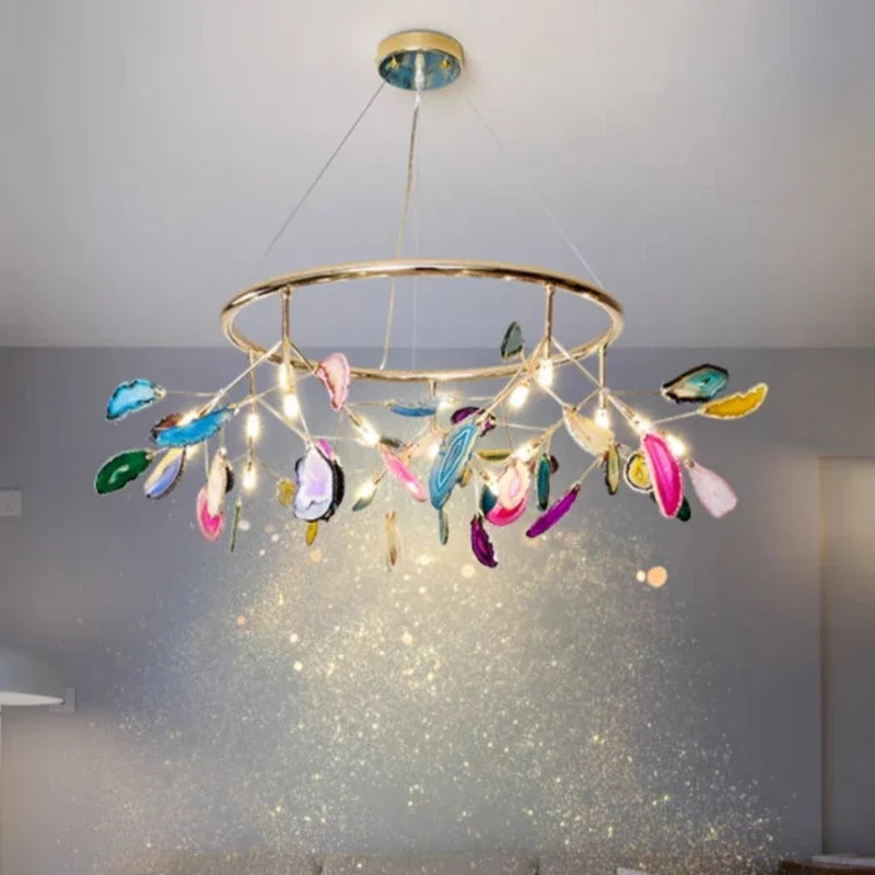 Elegant postmodern agate firefly chandelier