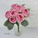 Bouquet of 10 decorative artificial silk roses for events
