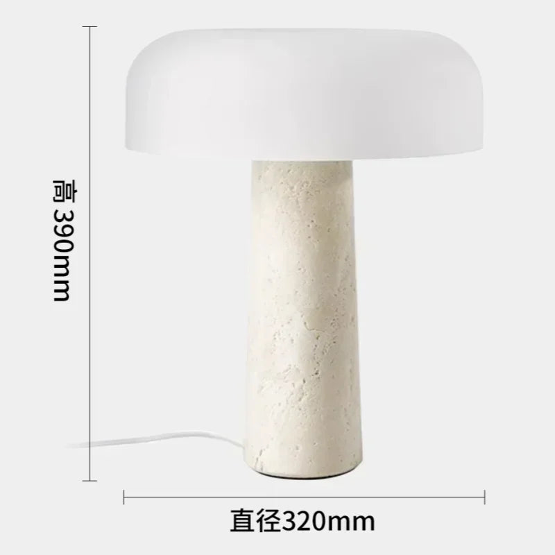 natural travertine table lamp creative design decorative mushroom