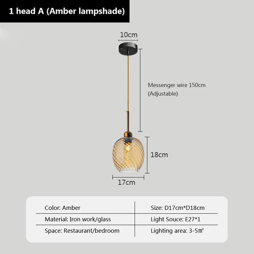 Modern glass pendant light for decorative indoor lighting - vue 23 sur 22