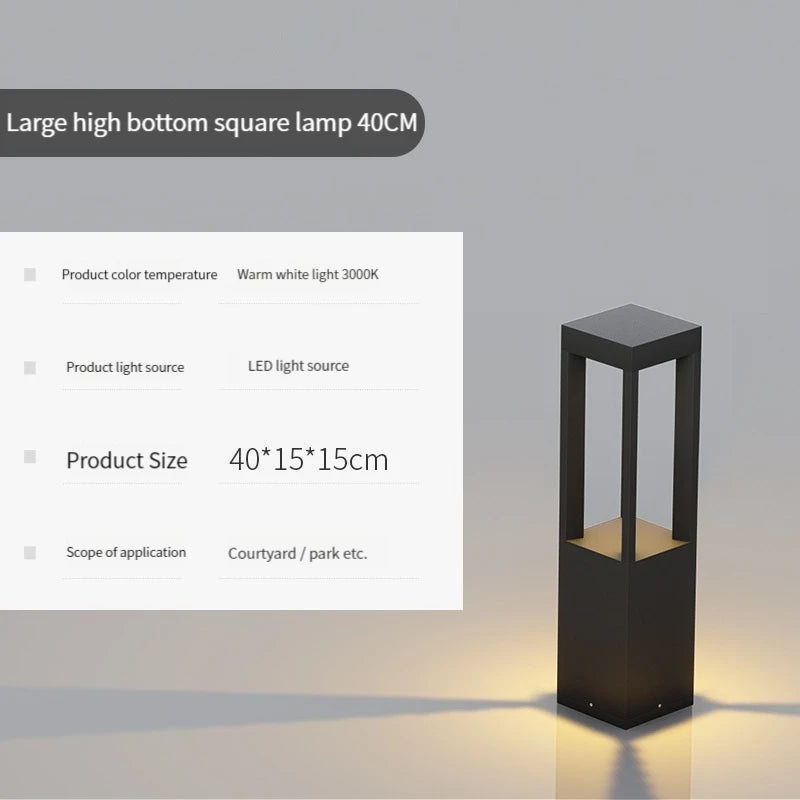 Modern waterproof aluminium garden lamp for outdoor use