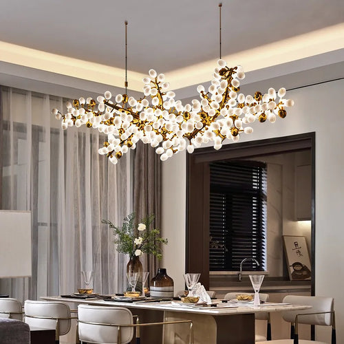 Luxury postmodern white glass chandelier - vue 4 sur 6