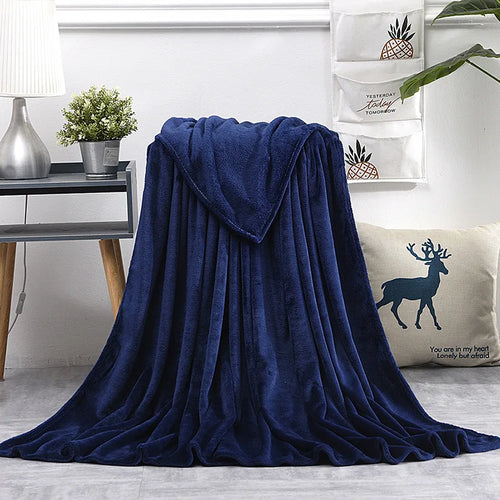 Soft warm coral fleece flannel throw for sofa or bed - vue 10 sur 14