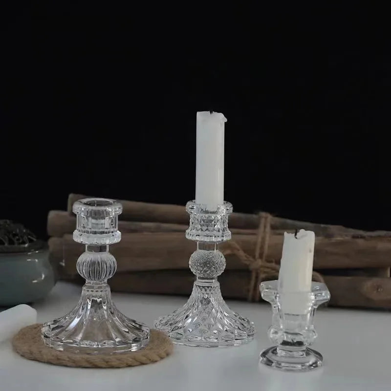 Nordic glass candle holder for romantic moments - vue 2 sur 6