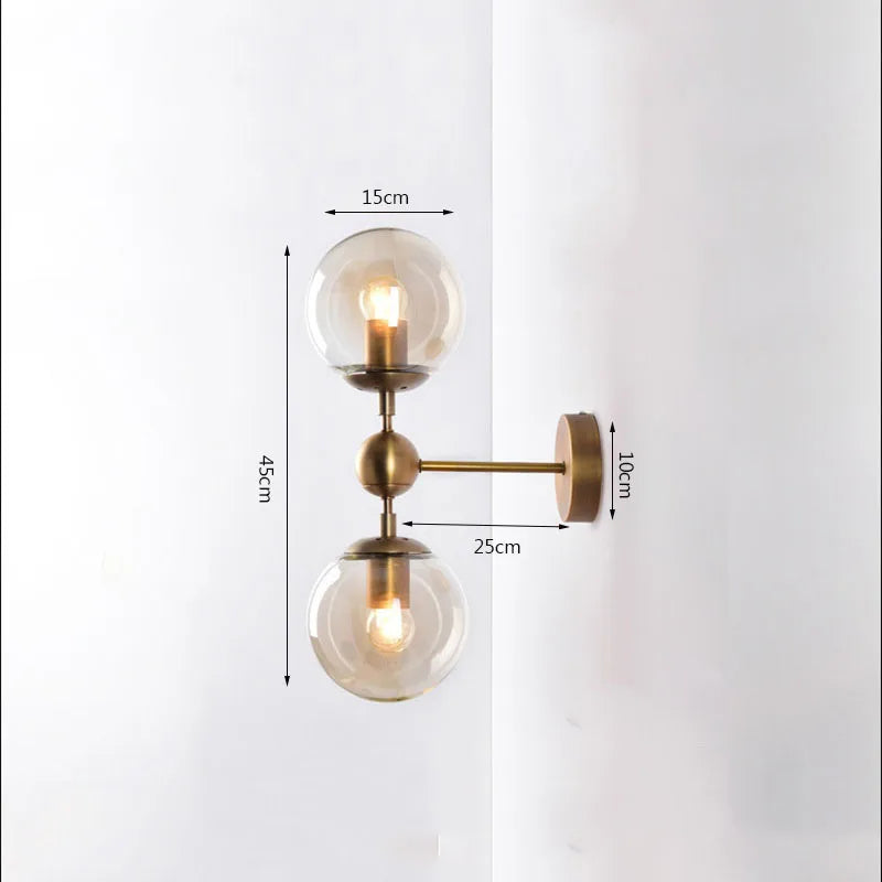 Decorative retro gold wall light for country interiors