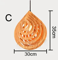 Modern wood pendant light nordic water drop style decorative ideal for lofts - vue 10 sur 11