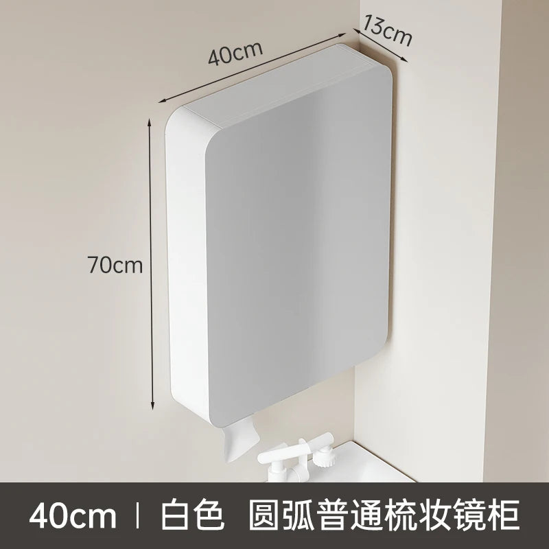 circular aluminum wardrobe with mirror, smart lighting and storage - vue 19 sur 32