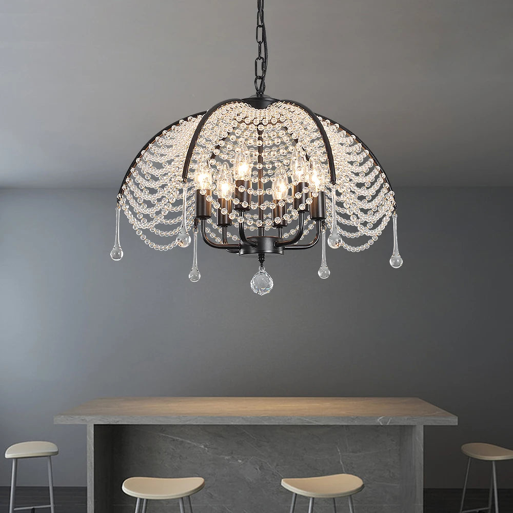 Modern crystal chandelier for stylish and bright interior decor