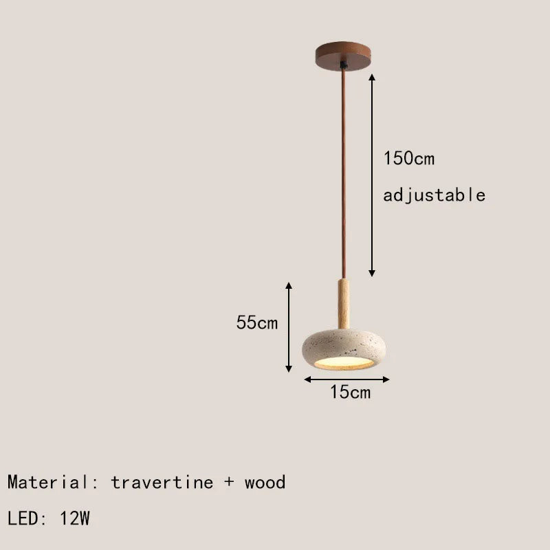 Nordic natural marble stone chandelier with adjustable wire - vue 11 sur 11