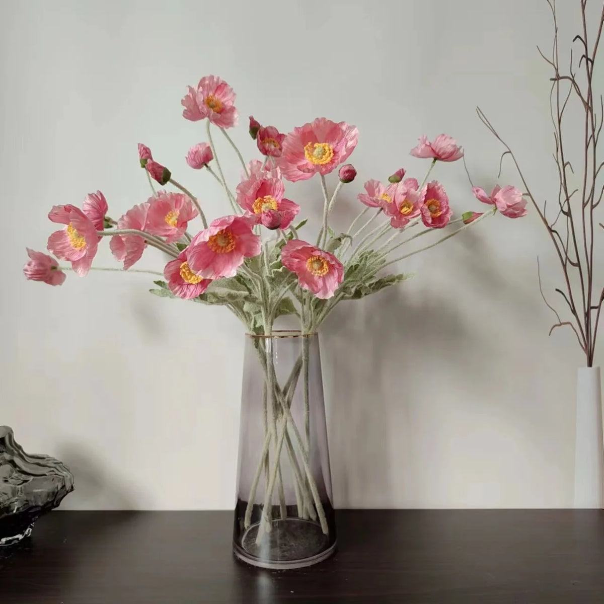 Silk poppy artificial flowers for wedding and party decorations