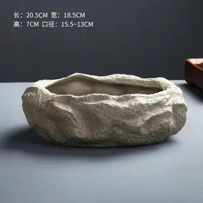 Ceramic Rock Mud Imitation Stone Tea Washing Pen Wash Tea Cups, Household Tea Set Accessories, Extra Large Basin - vue 10 sur 11