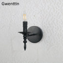 Retro iron wall light with decorative LED lighting