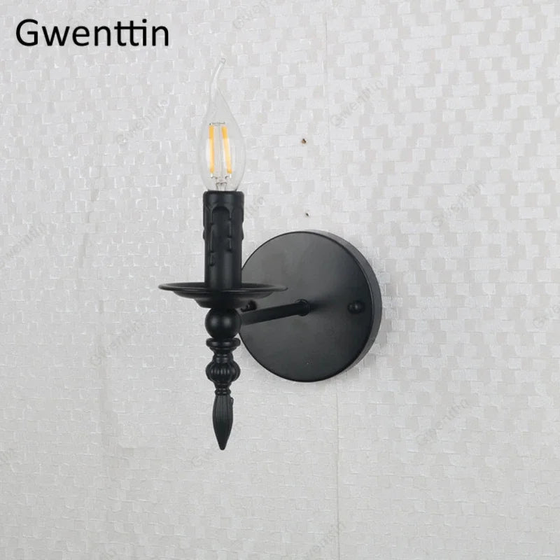 Retro iron wall light with decorative LED lighting - vue 5 sur 6