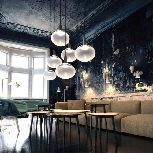 Elegant matt white glass minimalist LED ceiling light - vue 3 sur 9