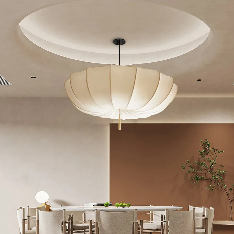 Nordic fabric chandelier Japanese style modern artistic lighting - vue 3 sur 9