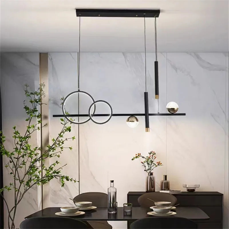 Nordic linear chandelier aesthetic lighting for interior decoration