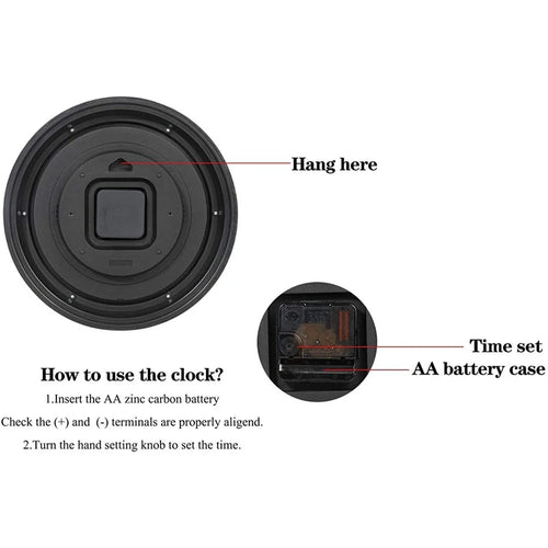 12inch Wall Clock,Retro Waterproof Clock with Displays Thermometer&amp;Hygrometer,Noise-Free Clock for Indoor/Outdoor - vue 6 sur 6