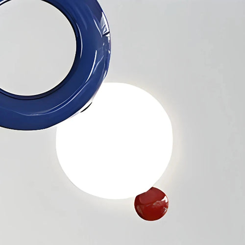 Art Deco metal ring pendant light - vue 7 sur 7