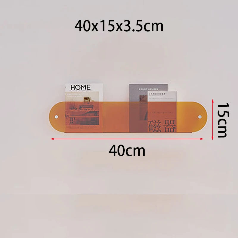 acrylic floating wall shelf magazine rack and literature organizer - vue 47 sur 52