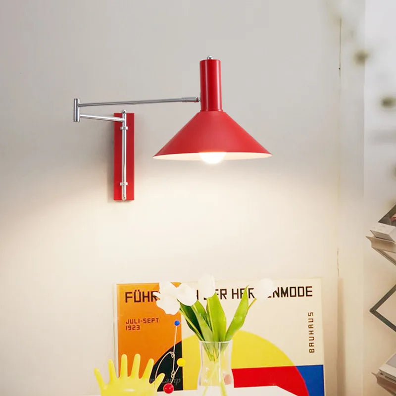 Creative telescopic LED wall light for decorative reading