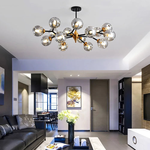 Nordic glass chandelier for elegant interior decoration - vue 3 sur 10