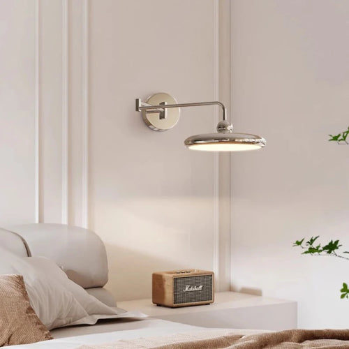 Nordic folding swing arm LED wall light, retractable modern bedside lamp - vue 5 sur 9