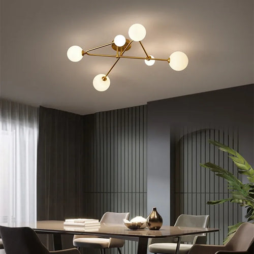 Modern designer copper chandelier for elegant interiors - vue 5 sur 10