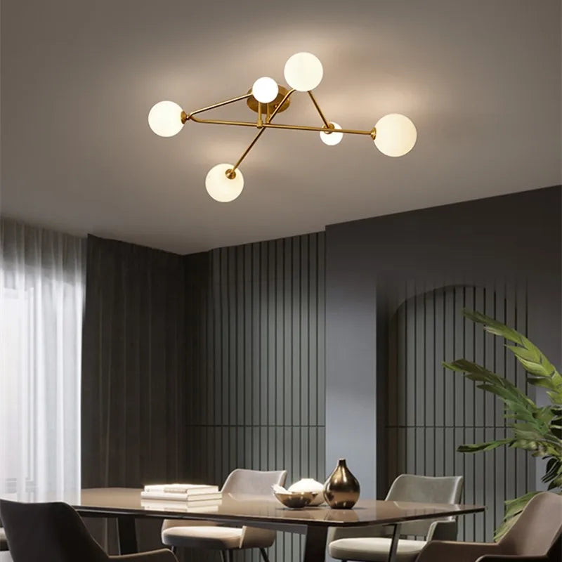 Modern designer copper chandelier for elegant interiors - vue 4 sur 10