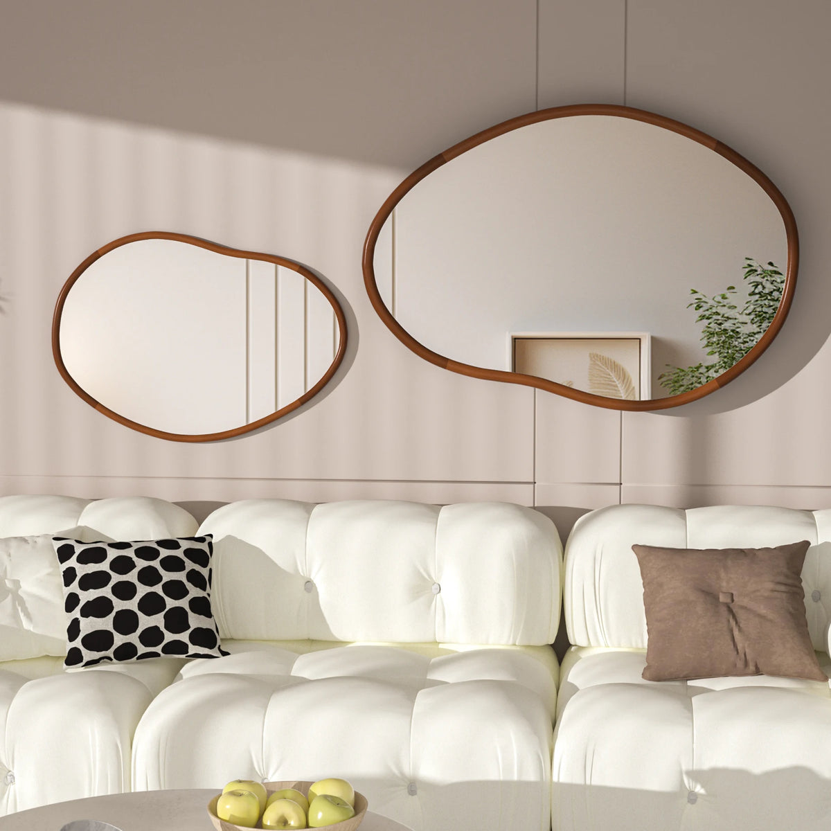 large solid wood decorative wall mirror - vue 4 sur 7