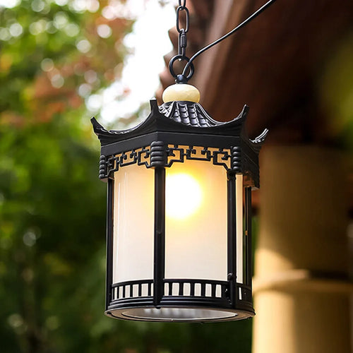 Vintage European outdoor ceiling light for garden and balcony - vue 11 sur 10