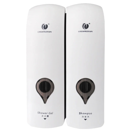 double head manual soap dispenser no drilling for bathroom - vue 11 sur 12
