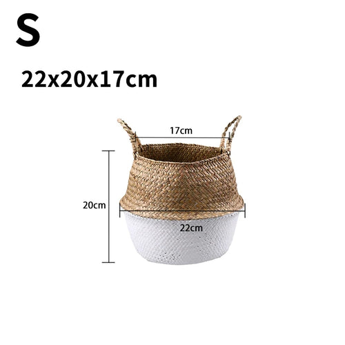wicker hanging basket for storage and decoration - vue 11 sur 13