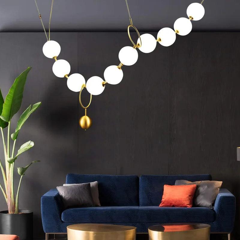 Nordic acrylic LED chandelier for home decor - vue 3 sur 10