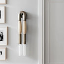 Metal and fabric wall light with acrylic lighting