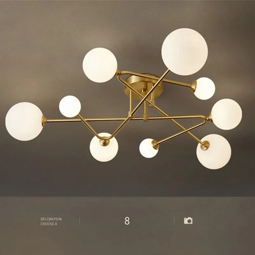 Modern designer copper chandelier for elegant interiors - vue 2 sur 10