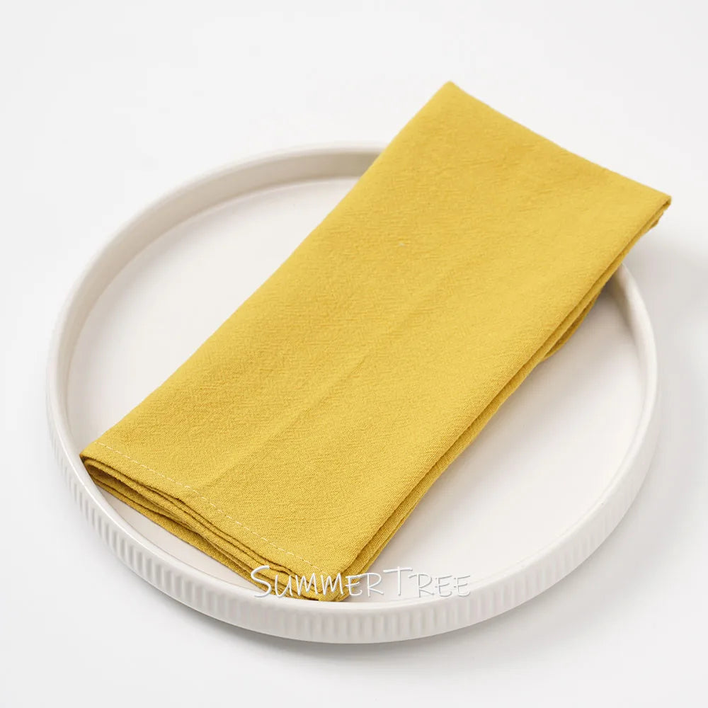 Set of 6 washed cotton absorbent table napkins