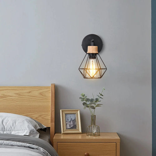 Wood and wrought iron lampshade - vue 6 sur 8