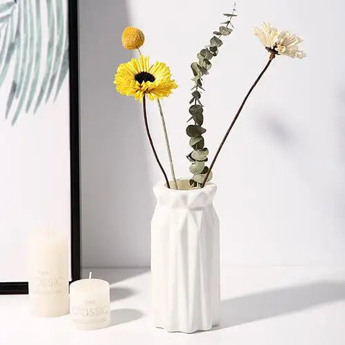Nordic plastic vase for flowers modern home decoration - vue 12 sur 12