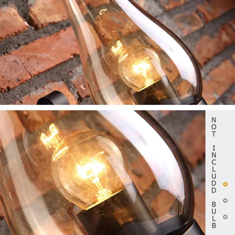 Retro industrial iron LED wall light for loft and bedroom