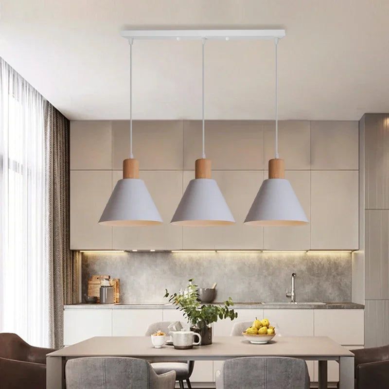 Modern minimalist three-head pendant light for indoor lighting