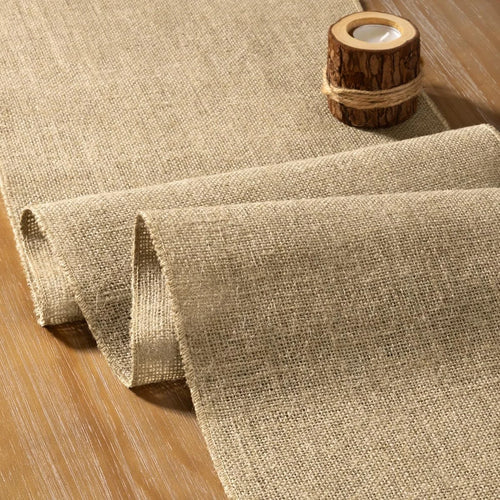 Natural jute table runner rustic farmhouse style - vue 5 sur 6
