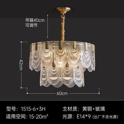 Retro crystal glass chandelier for elegant interior decor