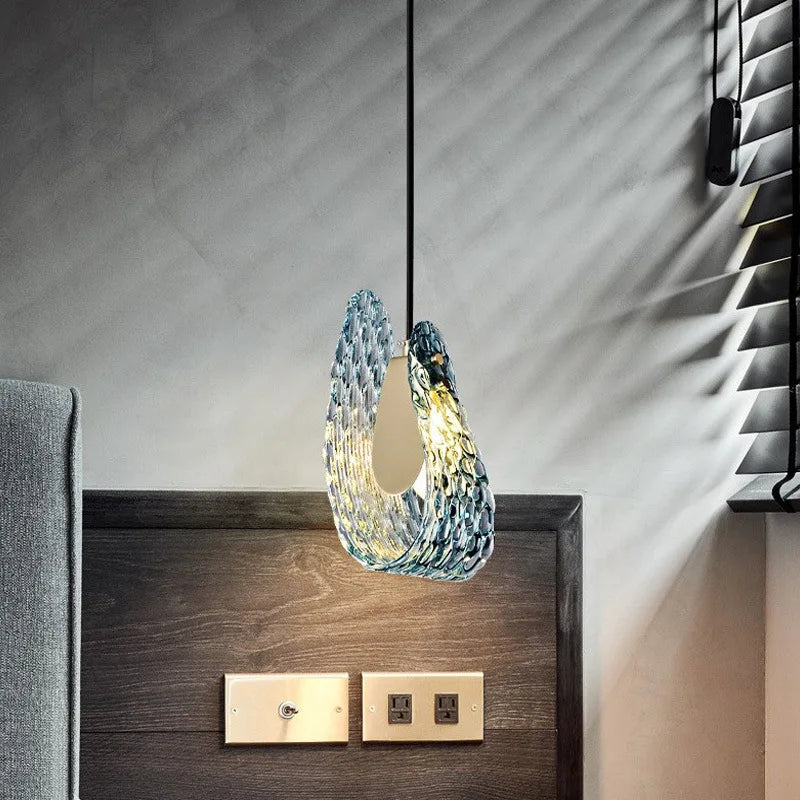 Modern glass pendant light small hand lamp