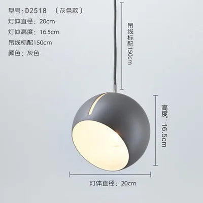 Modern Nordic iron pendant light for interiors - vue 12 sur 11